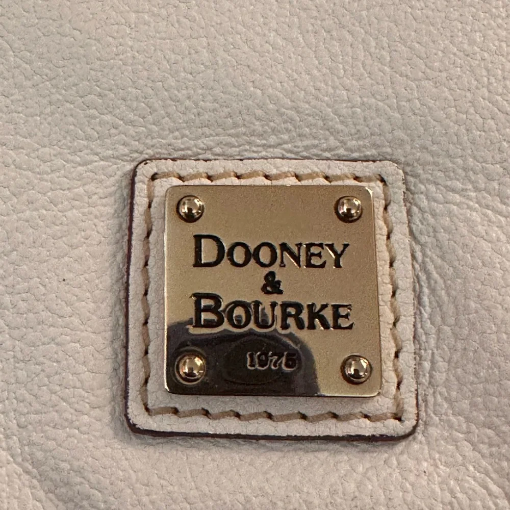 Dooney and Bourke Half Moon Pebbled White Leather Shoulder Bag